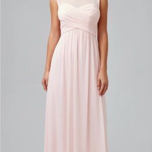 David's Bridal Pink Ruched Sweetheart‎ Gown